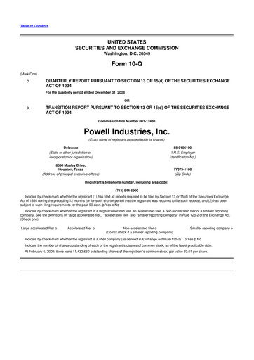 Thumbnail Powell Industries 10-Q Quarterly Report FY 