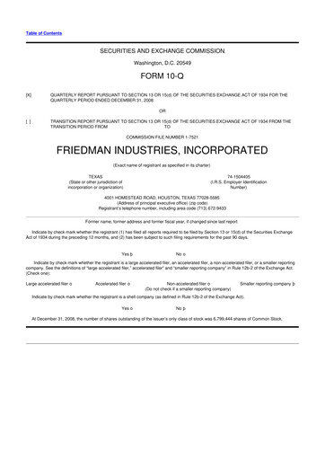 Vorschaubild Friedman Industries 10-Q Quartalsbericht  