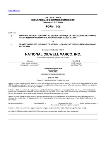 Thumbnail NOV 10-Q Quarterly Report FY 