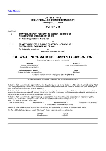 Thumbnail Stewart Information Services 10-Q Quarterly Report FY 
