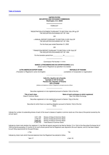 Thumbnail Bladex 20-F Annual Report 