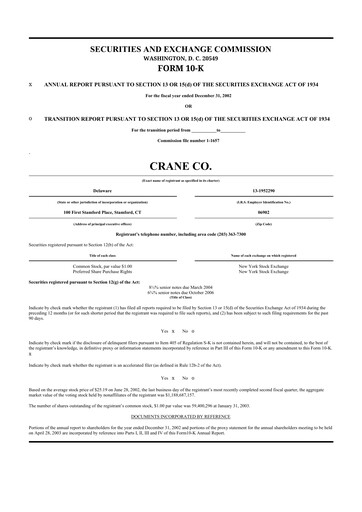 Thumbnail Crane NXT 10-K Annual Report 