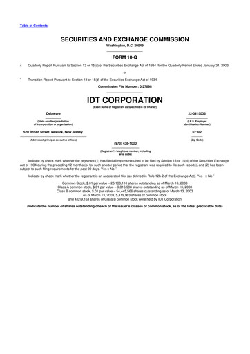 Thumbnail IDT Corporation
 10-Q Quarterly Report FY 