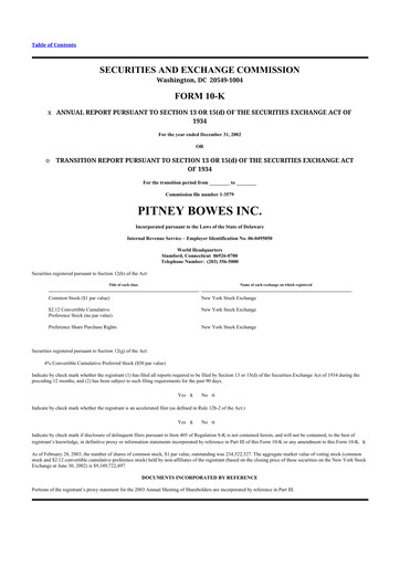 Miniature Pitney Bowes 10-K Rapport annuel 