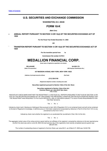 Thumbnail Medallion Financial Corp. 10-K Annual Report 