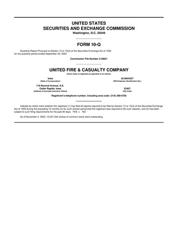 Vorschaubild United Fire Group 10-Q Quartalsbericht  