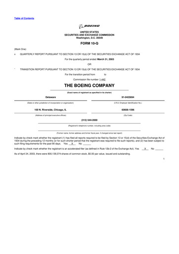 Miniature Boeing 10-Q Rapport trimestriel  
