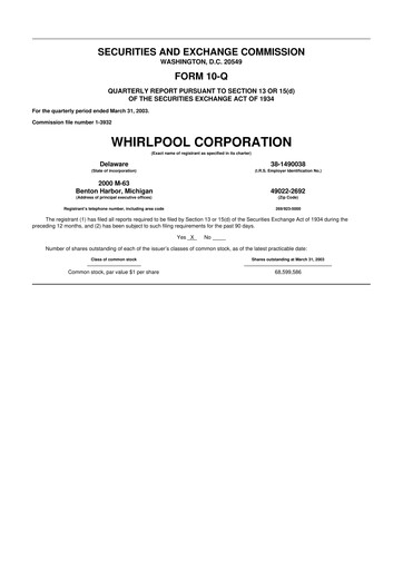 Thumbnail Whirlpool 10-Q Quarterly Report FY 