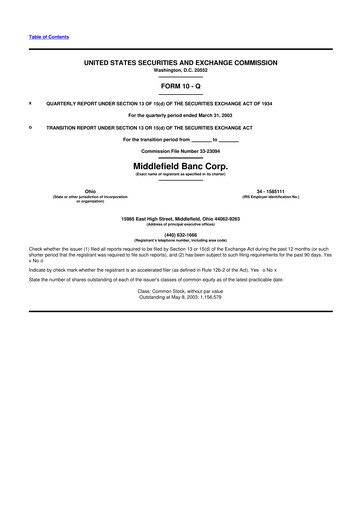 Vorschaubild Middlefield Banc
 10-Q Quartalsbericht  