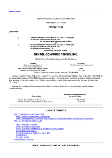 Thumbnail Nextel Communications 10-Q Quarterly Report FY 