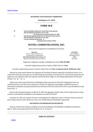 Thumbnail Nextel Communications 10-K Annual Report 