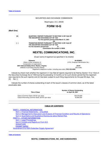 Thumbnail Nextel Communications 10-Q Quarterly Report FY 