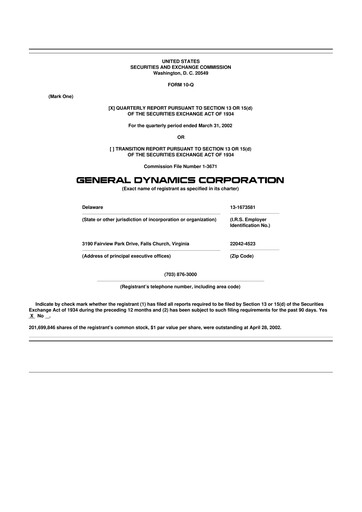 Miniature General Dynamics 10-Q Rapport trimestriel  