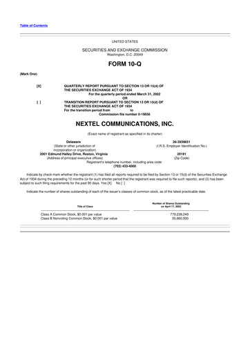 Thumbnail Nextel Communications 10-Q Quarterly Report FY 