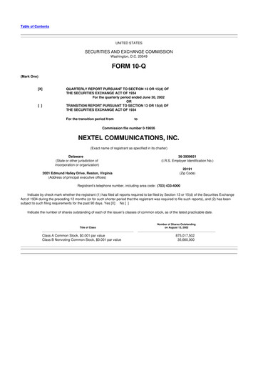 Thumbnail Nextel Communications 10-Q Quarterly Report FY 