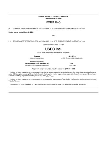 Vorschaubild Centrus Energy 10-Q Quartalsbericht  