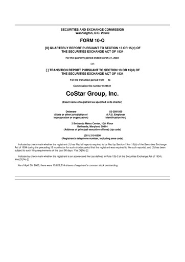 Thumbnail CoStar Group 10-Q Quarterly Report FY 