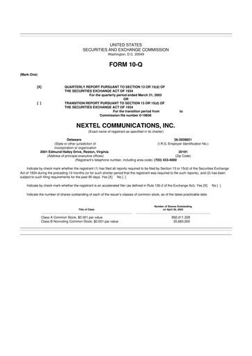 Thumbnail Nextel Communications 10-Q Quarterly Report FY 