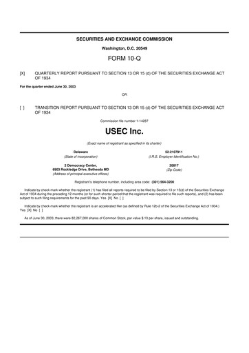 Vorschaubild Centrus Energy 10-Q Quartalsbericht  