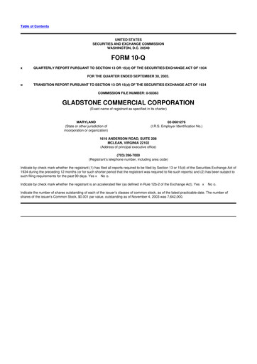 Thumbnail Gladstone Commercial 10-Q Quarterly Report FY 