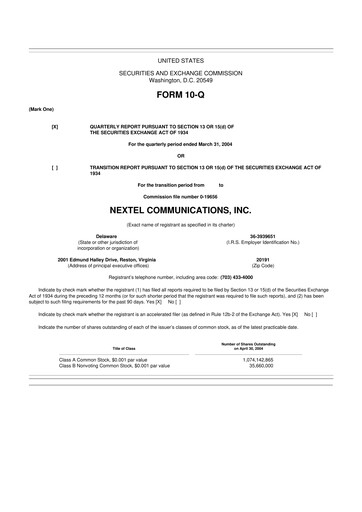 Thumbnail Nextel Communications 10-Q Quarterly Report FY 