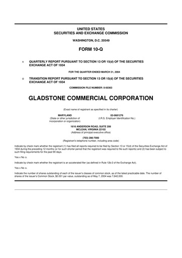 Thumbnail Gladstone Commercial 10-Q Quarterly Report FY 