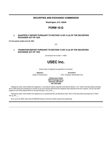 Vorschaubild Centrus Energy 10-Q Quartalsbericht  