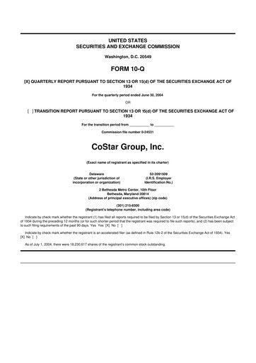 Thumbnail CoStar Group 10-Q Quarterly Report FY 