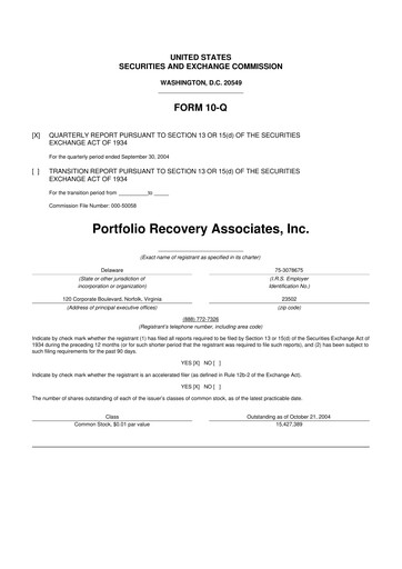 Thumbnail PRA Group
 10-Q Quarterly Report FY 