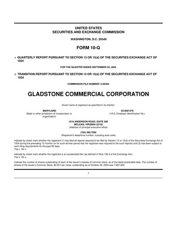Thumbnail Gladstone Commercial 10-Q Quarterly Report FY 