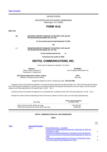 Thumbnail Nextel Communications 10-Q Quarterly Report FY 