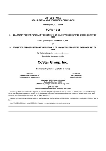 Thumbnail CoStar Group 10-Q Quarterly Report FY 