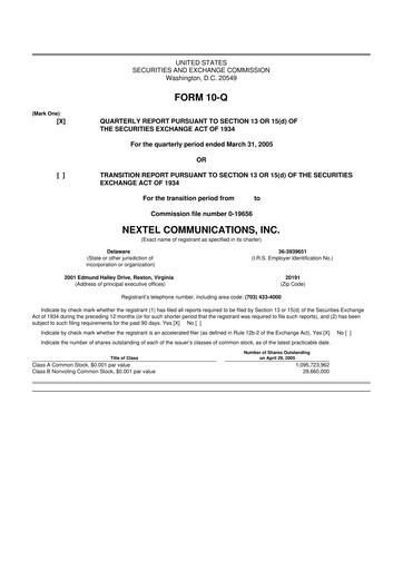 Thumbnail Nextel Communications 10-Q Quarterly Report FY 