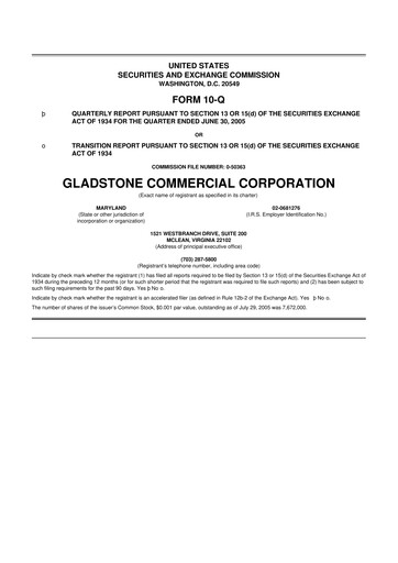Thumbnail Gladstone Commercial 10-Q Quarterly Report FY 