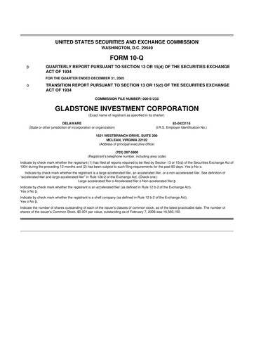 Thumbnail Gladstone Investment 10-Q Quarterly Report FY 