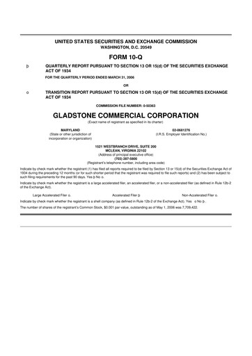 Thumbnail Gladstone Commercial 10-Q Quarterly Report FY 
