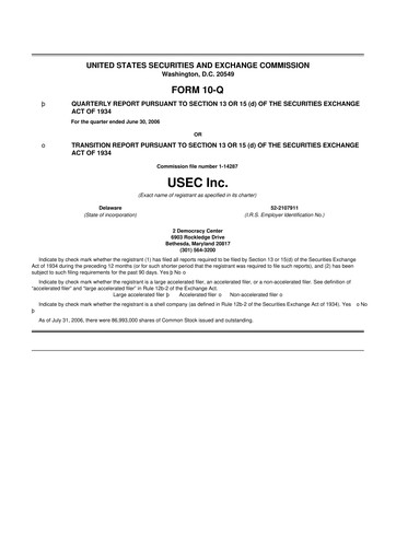 Vorschaubild Centrus Energy 10-Q Quartalsbericht  