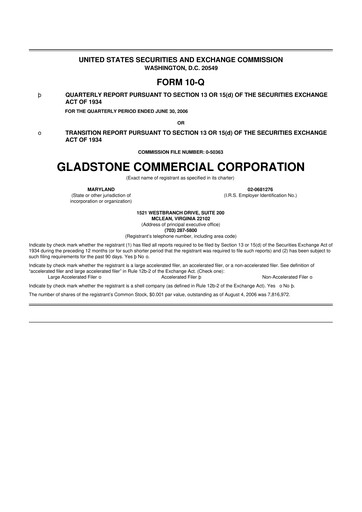 Thumbnail Gladstone Commercial 10-Q Quarterly Report FY 