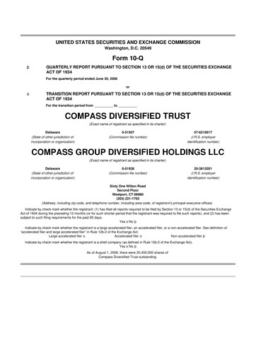 Thumbnail Compass Diversified Holdings 10-Q Quarterly Report FY 
