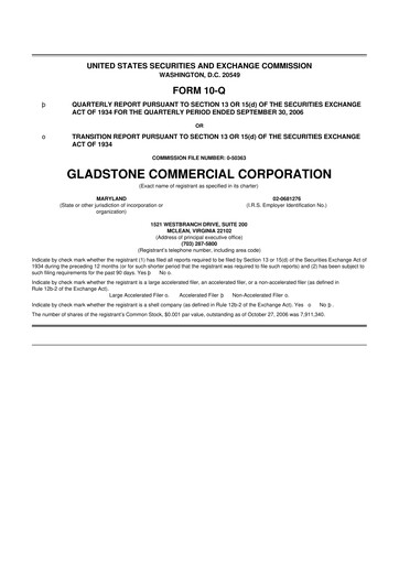 Thumbnail Gladstone Commercial 10-Q Quarterly Report FY 