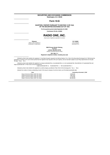 Thumbnail Urban One
 10-Q Quarterly Report FY 