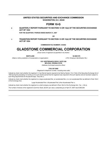 Thumbnail Gladstone Commercial 10-Q Quarterly Report FY 
