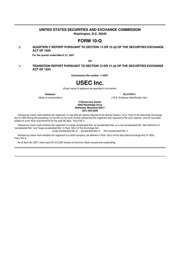 Vorschaubild Centrus Energy 10-Q Quartalsbericht  