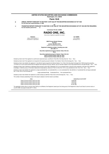 Thumbnail Urban One
 10-K Annual Report 