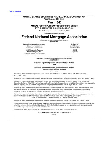 Thumbnail Fannie Mae
 10-K Annual Report 