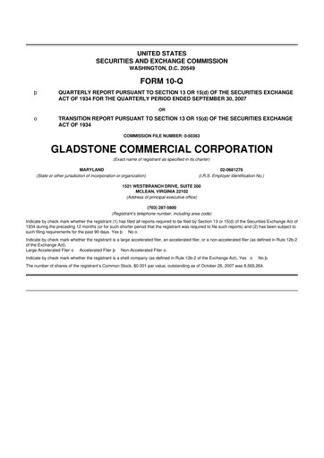 Thumbnail Gladstone Commercial 10-Q Quarterly Report FY 