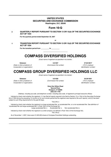 Thumbnail Compass Diversified Holdings 10-Q Quarterly Report FY 