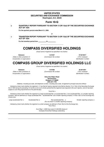 Thumbnail Compass Diversified Holdings 10-Q Quarterly Report FY 