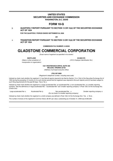 Thumbnail Gladstone Commercial 10-Q Quarterly Report FY 