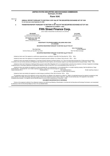 Thumbnail Oaktree Specialty Lending Corporation 10-K Annual Report 